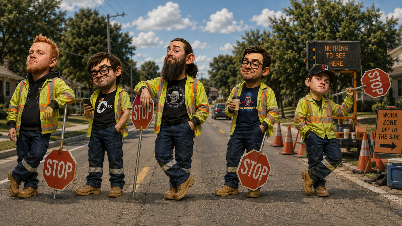 Satirical illustration representing the non-stop nature of the harassment