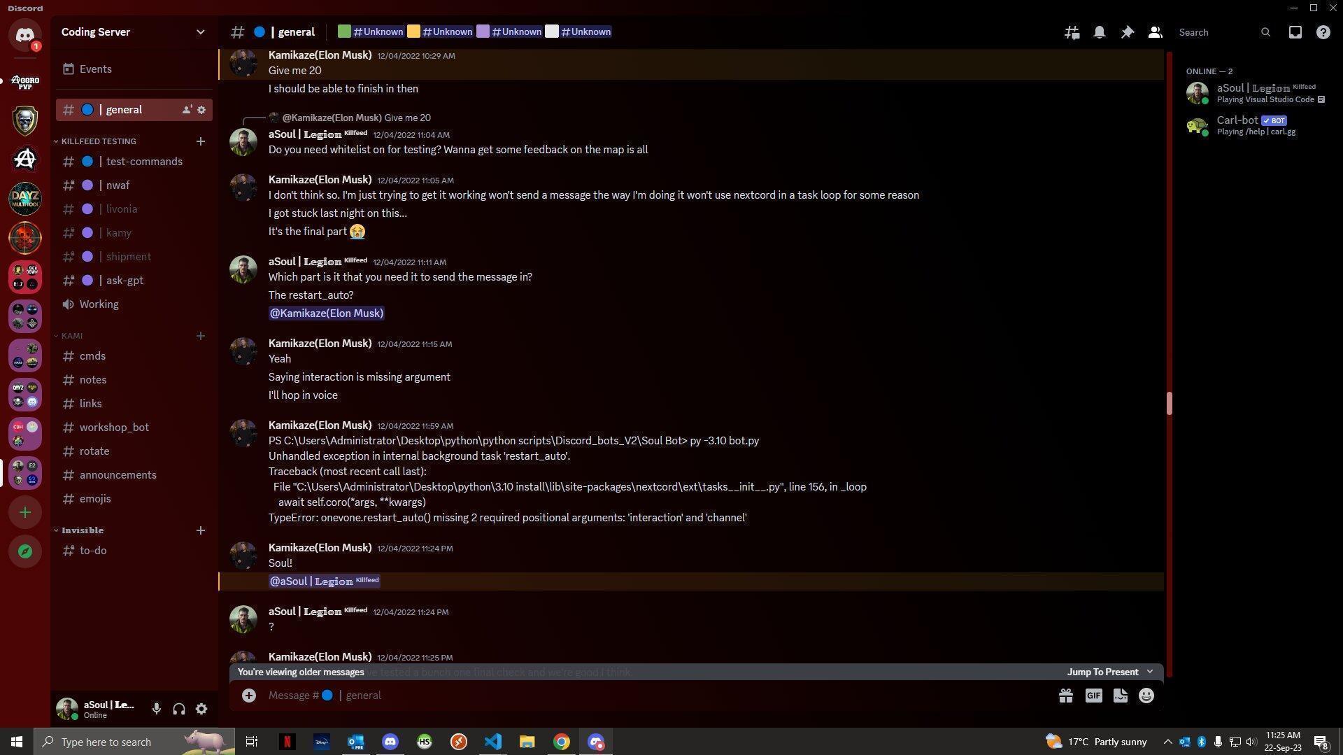 Kami asks about code 2