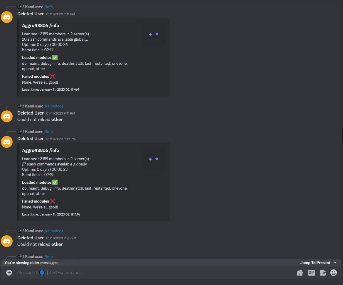 Reload command follow-up