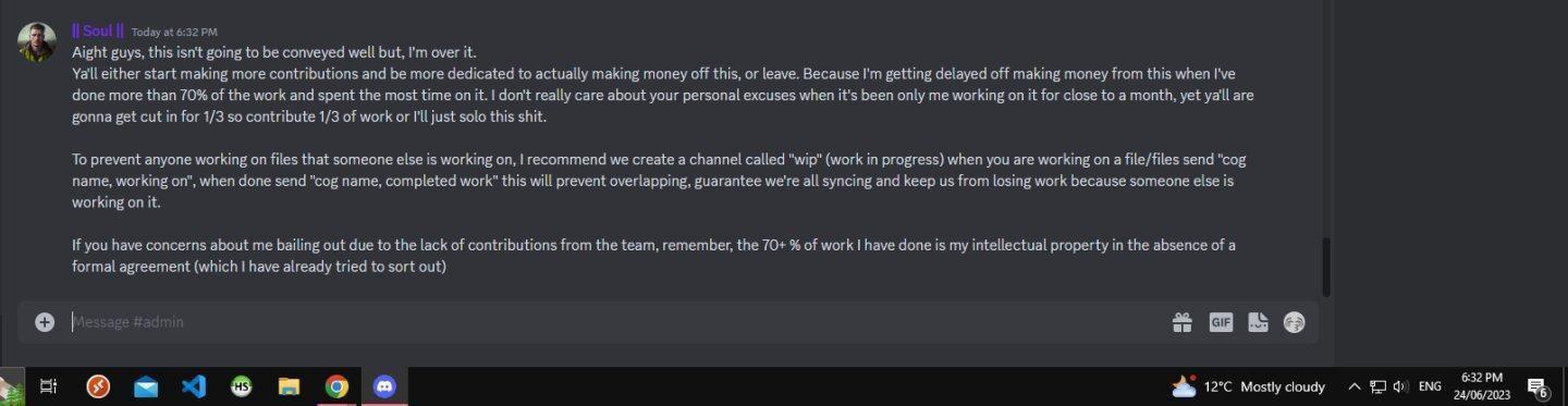 Separation message before