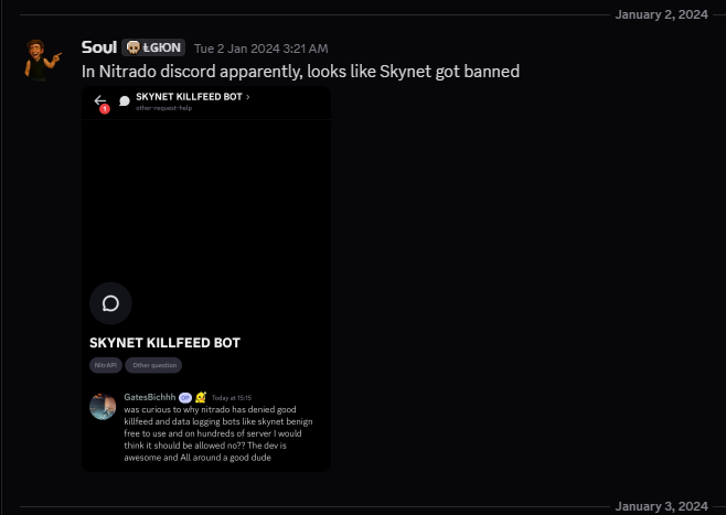 SkyNet got banned