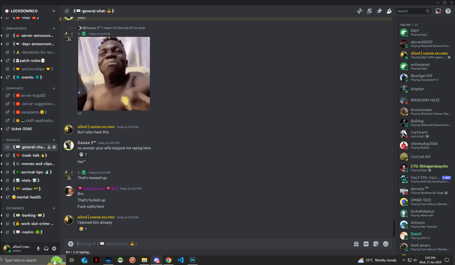 Xanax rape threats