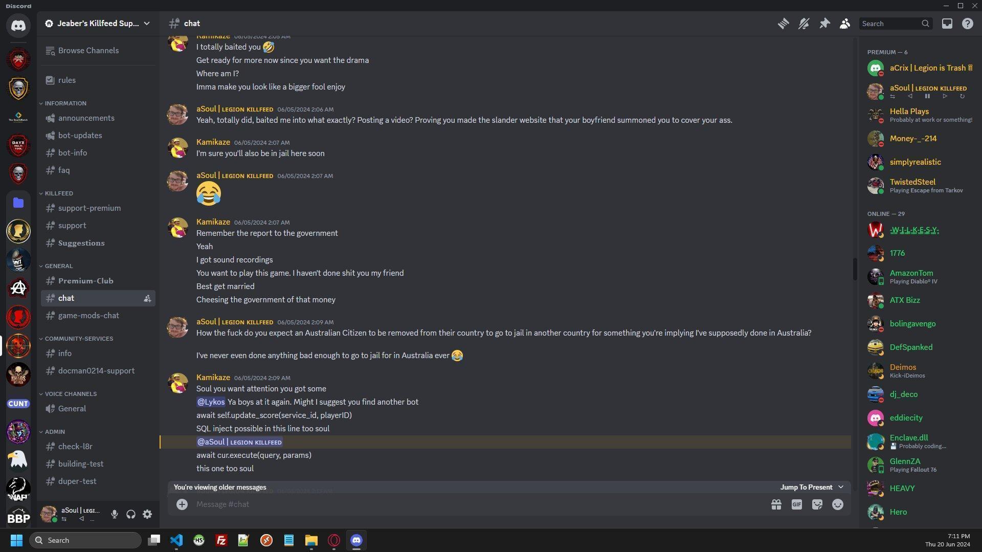 SQL injection threats
