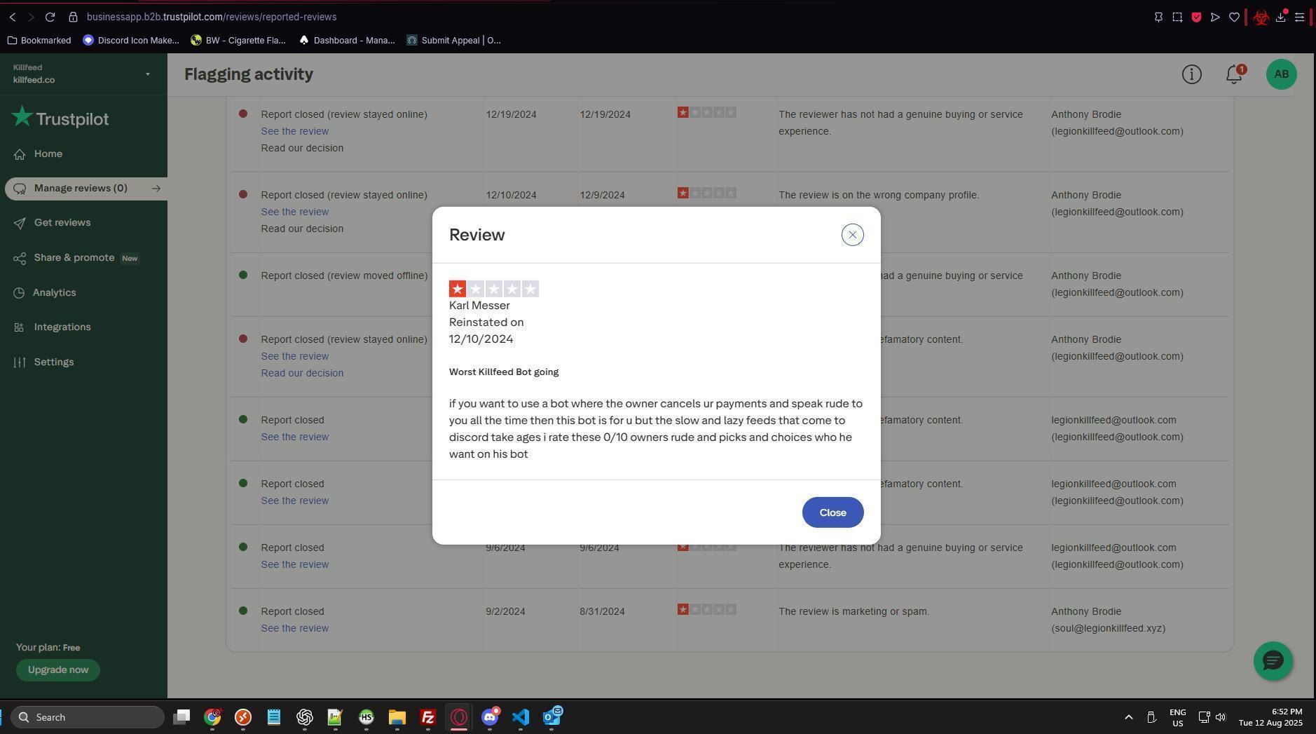 Karl review reinstated 2nd time